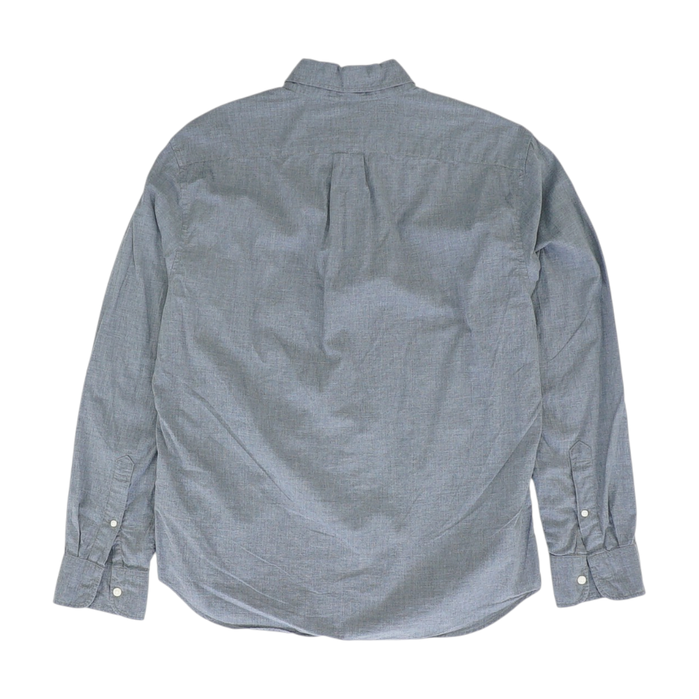 Gray Solid Long Sleeve Button Down