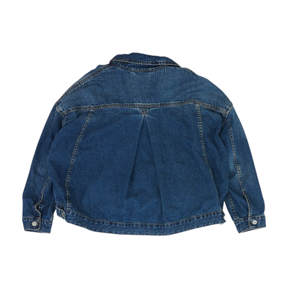 Blue Solid Denim Jacket