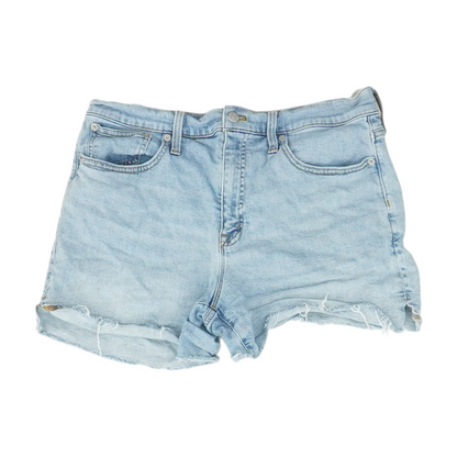 Blue Solid Denim Shorts
