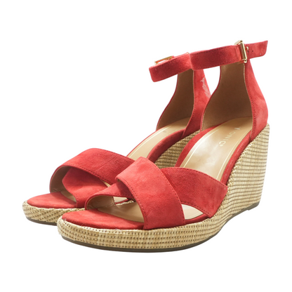 Red Wedged Sandals