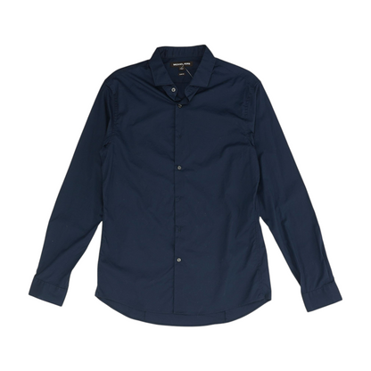 Navy Solid Long Sleeve Button Down