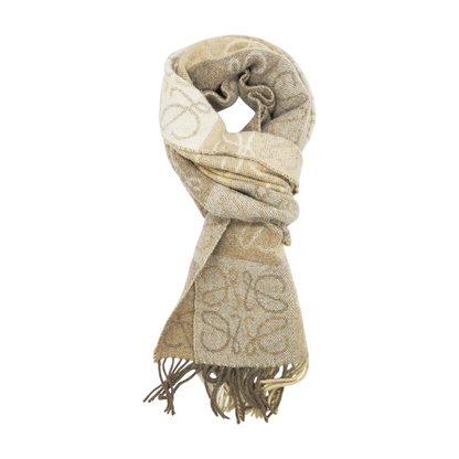 Checkerboard Pattern Anagram Wool and Cashmere Scarf