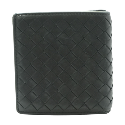 Black Intrecciato Slim Bi-Fold Wallet