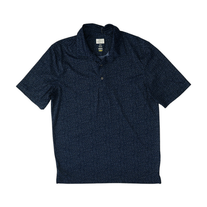 Navy Print Short Sleeve Polo
