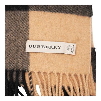 Archive Beige Check Cashmere Scarf