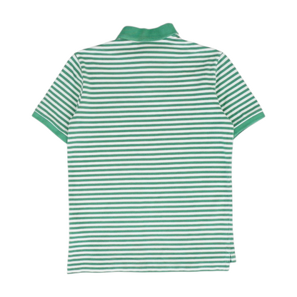 Green Striped Short Sleeve Polo