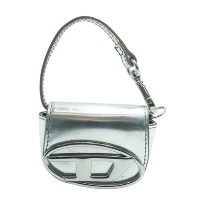 Silver Leather Bag Charm