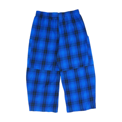 Blue Plaid Relaxed Pants