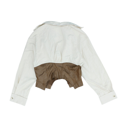 Beige Color Block Cardigan