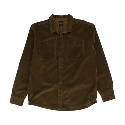 Brown Solid Flannel Button Down