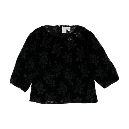 Vintage Black Floral Blouse