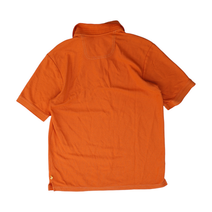 Orange Solid Short Sleeve Polo