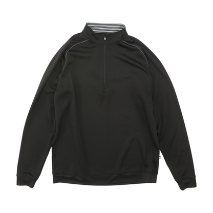Black Solid 1/4 Zip Pullover