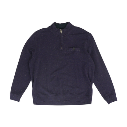 Purple Solid 1/4 Zip Sweater