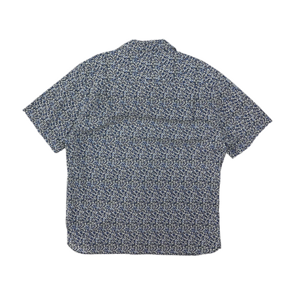 Navy Abstract Short Sleeve Button Down