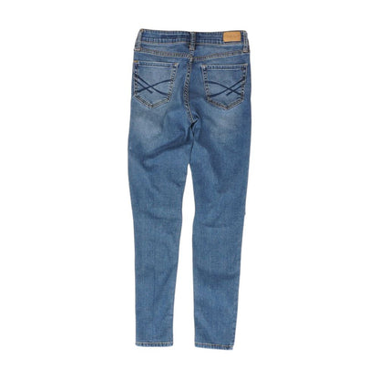 Blue Solid Mid Rise Jeans
