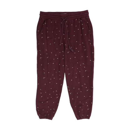 Maroon Print Regular Pants