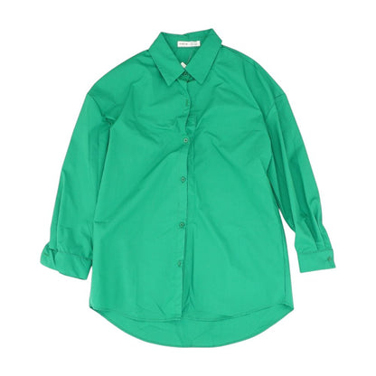 Green Solid Button Down