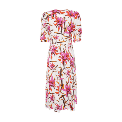 White Floral Midi Dress