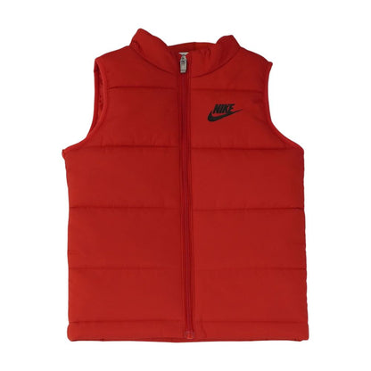 Red Solid Puffer Vest