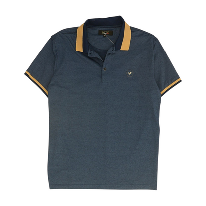 Blue Solid Short Sleeve Polo