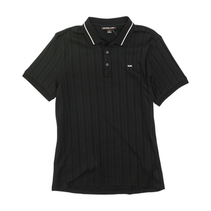 Black Solid Short Sleeve Polo