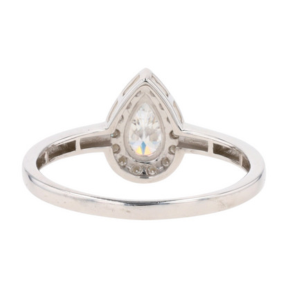 1 1/4 ctw Sterling Silver Moissanite Engagement Ring