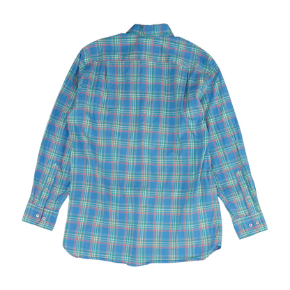 Blue Plaid Long Sleeve Button Down