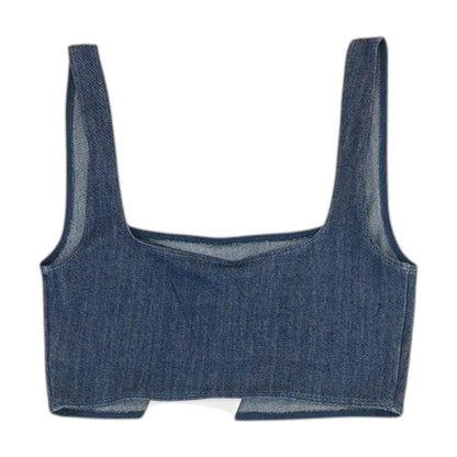 Navy Cropped Blouse