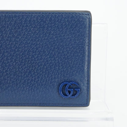 Blue GG Marmont Bi-Fold Card Case Wallet