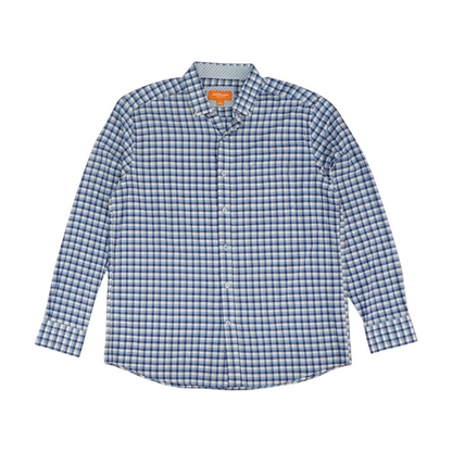 Blue Plaid Long Sleeve Button Down
