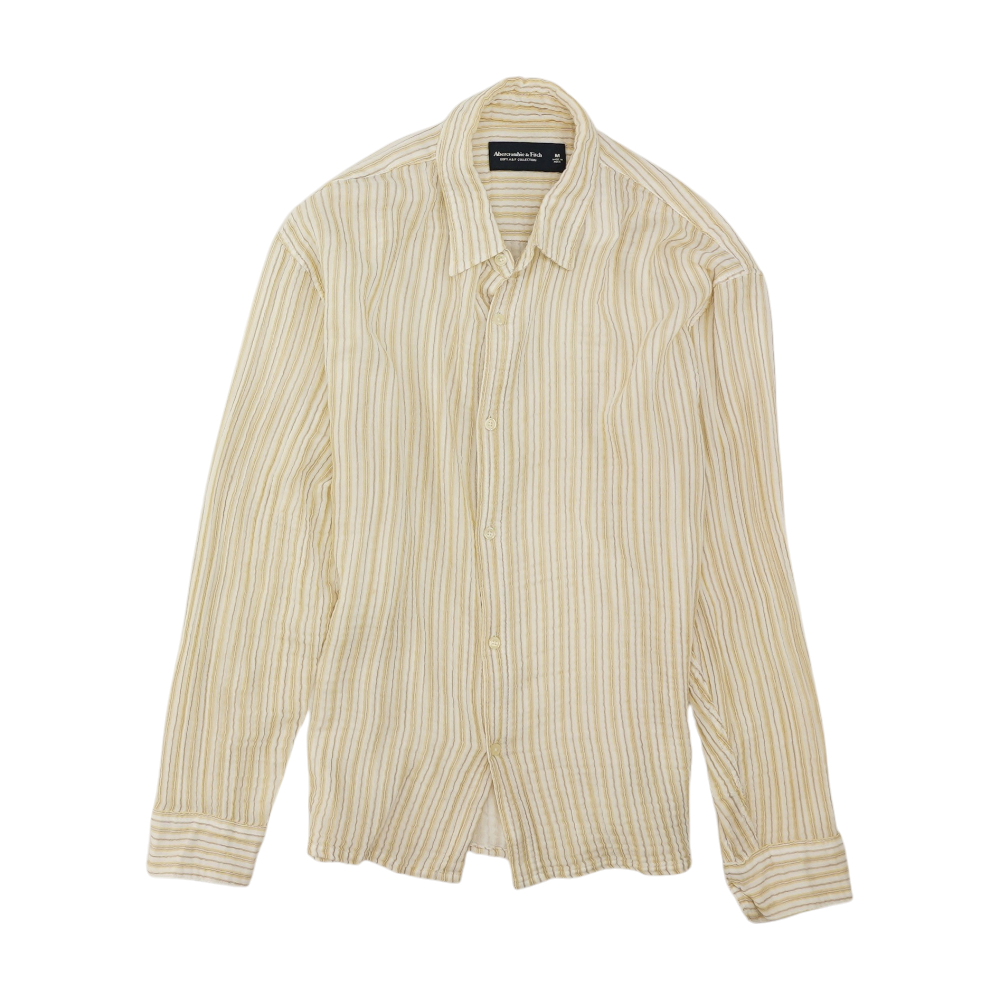 Tan Striped Long Sleeve Button Down