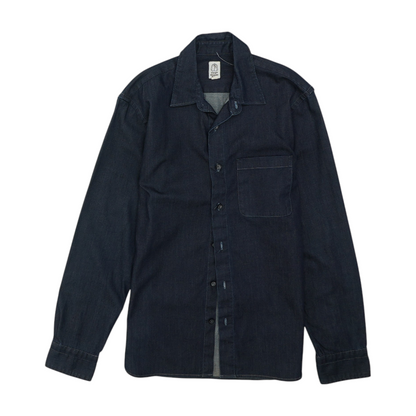 Indigo Solid Long Sleeve Button Down