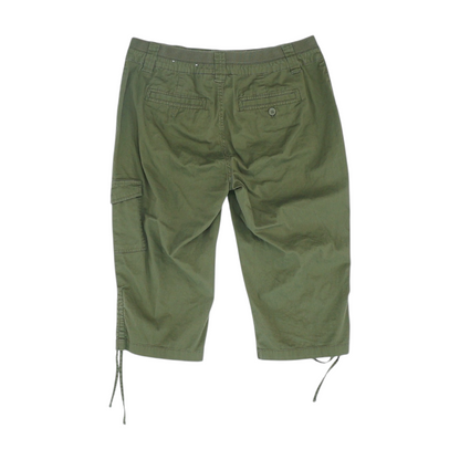 Green Solid Chino Capris