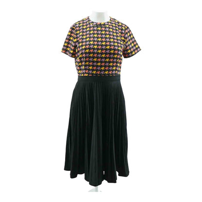 Black Houndstooth Midi Dress