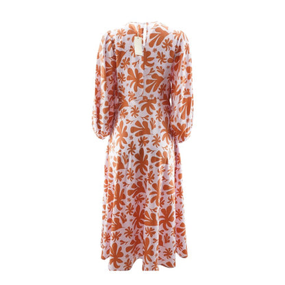 Pink Floral Midi Dress