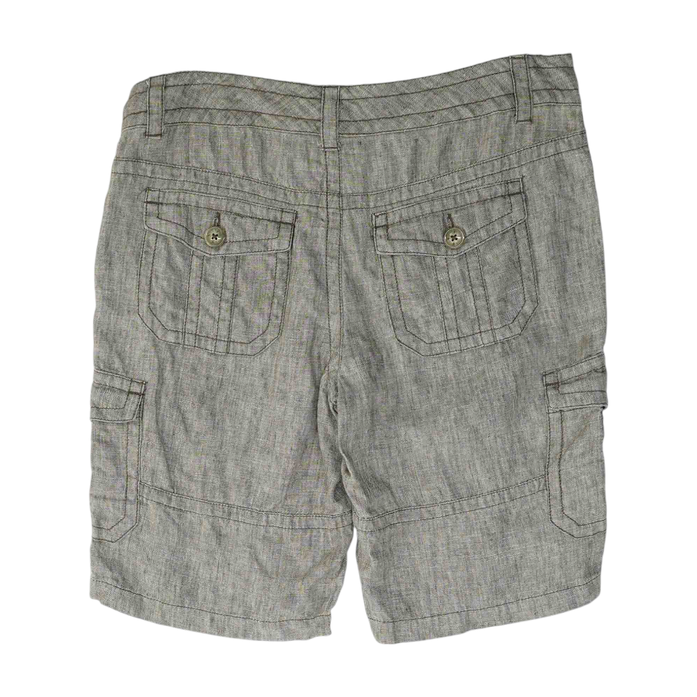 Brown Solid Cargo Shorts