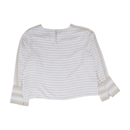 White Geometric Blouse