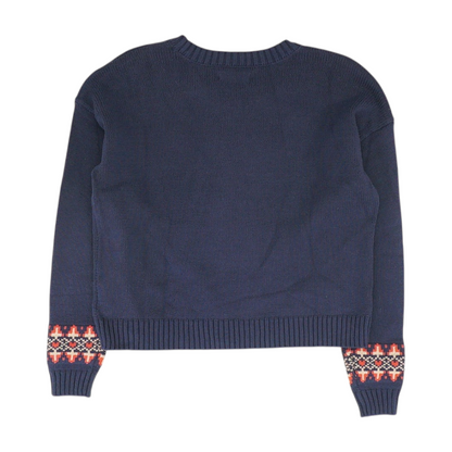 Navy Graphic Pullover Sweater