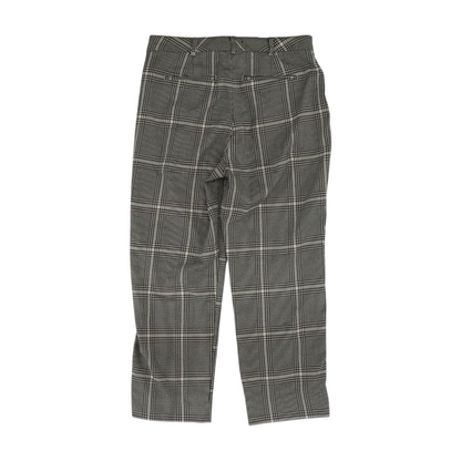 Beige Houndstooth Regular Pants