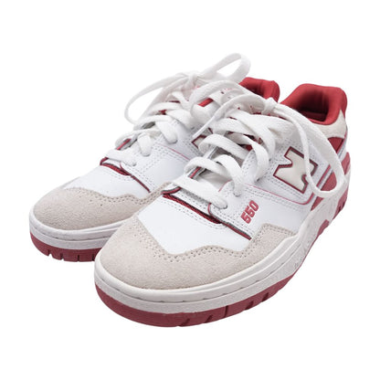 550 Red Leather Athletic Shoes