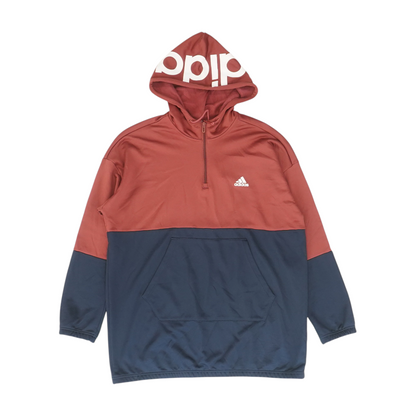 Burgundy Color Block Hoodie Pullover
