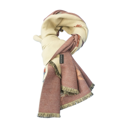 Beige Floral Scarf