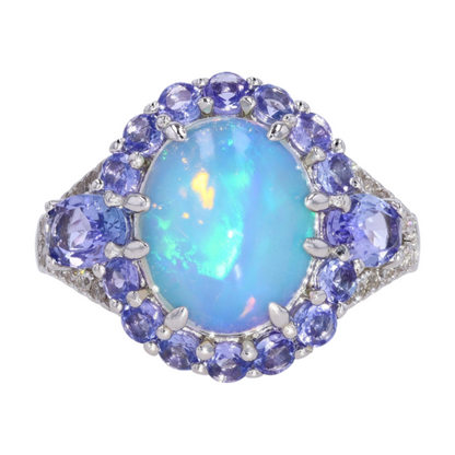 Sterling Silver Opal Fashion Ring