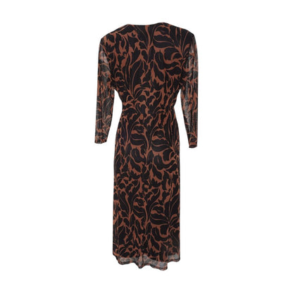 Brown Petite Graphic Midi Dress