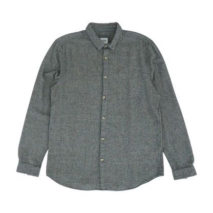 Gray Solid Flannel Button Down