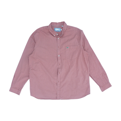 Orange Check Long Sleeve Button Down