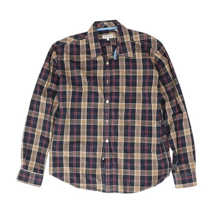 Navy Plaid Long Sleeve Button Down