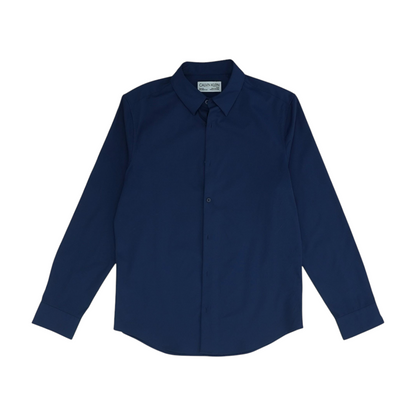 Navy Solid Long Sleeve Button Down