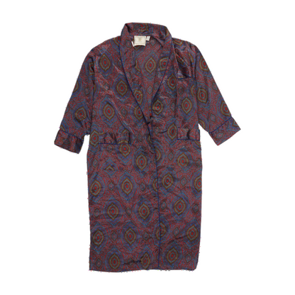 Vintage 1980's-1990's Victoria's Secret Men's Printed Satin Robe and Pajama Pant Set